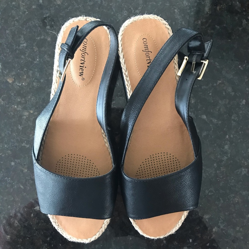 Comfortview 9ww black sandal buckle ankle strap - Picture 2 of 8